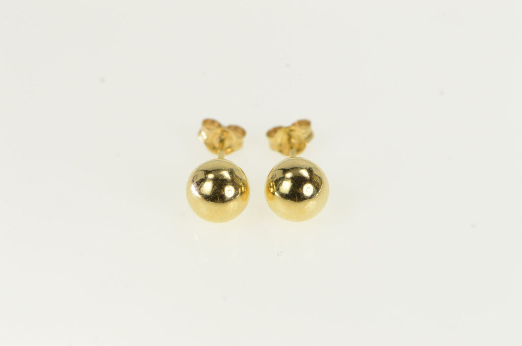 14K 5.8mm Classic Ball Sphere Simple Stud Earrings Yellow Gold