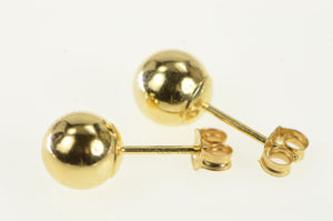 14K 5.8mm Classic Ball Sphere Simple Stud Earrings Yellow Gold