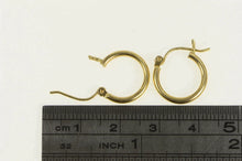 Load image into Gallery viewer, 14K 13.7mm Vintage Classic Hollow Hoop Earrings Yellow Gold
