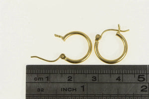 14K 13.7mm Vintage Classic Hollow Hoop Earrings Yellow Gold