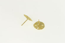 Load image into Gallery viewer, 14K Diamond Cut Sand Dollar Sea Shell Stud Earrings Yellow Gold