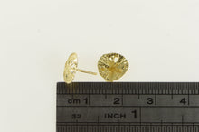 Load image into Gallery viewer, 14K Diamond Cut Sand Dollar Sea Shell Stud Earrings Yellow Gold