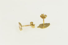 Load image into Gallery viewer, 14K High Relief Leaf Feather Simple Vintage Stud Earrings Yellow Gold