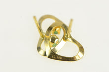Load image into Gallery viewer, 14K Heart Love Symbol Emerald Accent Stud Earrings Yellow Gold