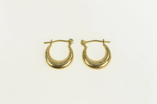 14K 12.1mm Puffy Simple Vintage Classic Hoop Earrings Yellow Gold