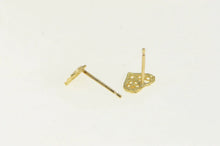Load image into Gallery viewer, 14K Diamond Cut Heart Love Symbol FIligree Stud Earrings Yellow Gold