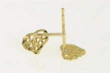 Load image into Gallery viewer, 14K Diamond Cut Heart Love Symbol FIligree Stud Earrings Yellow Gold
