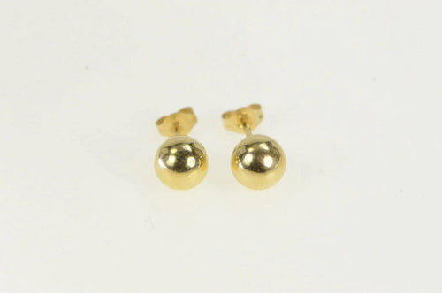 14K 5.9mm Classic Round Ball Sphere Stud Earrings Yellow Gold