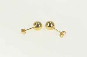 14K 5.9mm Classic Round Ball Sphere Stud Earrings Yellow Gold