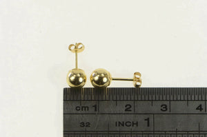 14K 5.9mm Classic Round Ball Sphere Stud Earrings Yellow Gold