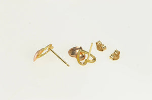 14K Two Tone Black Hills Heart Love Stud Earrings Yellow Gold