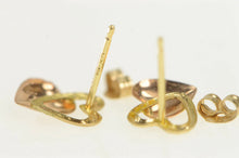 Load image into Gallery viewer, 14K Two Tone Black Hills Heart Love Stud Earrings Yellow Gold