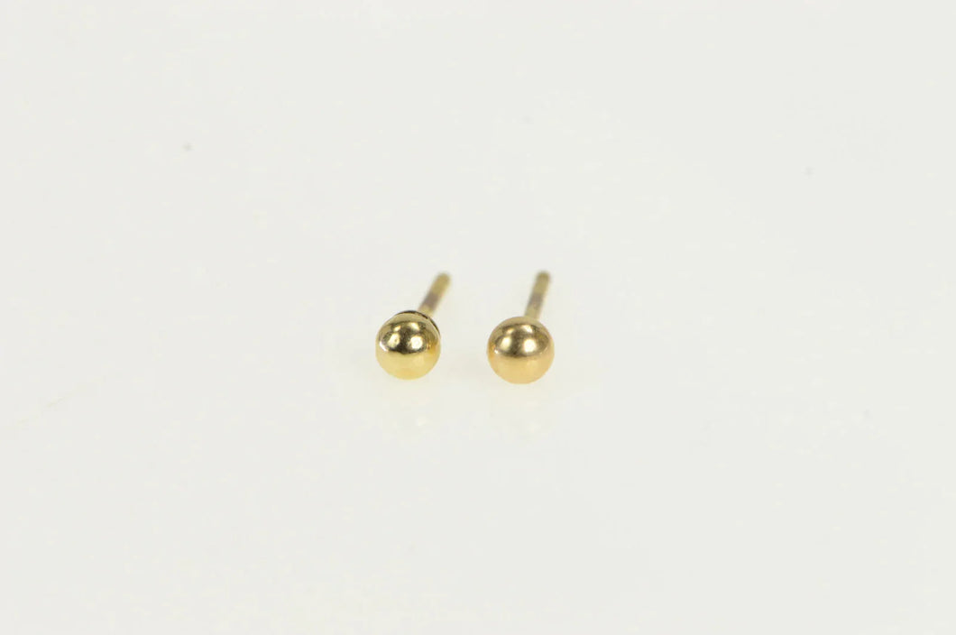 14K 2.9mm Round Ball Sphere Classic Stud Earrings Yellow Gold