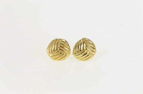 14K Volleyball Sport High Relief Simple Stud Earrings Yellow Gold