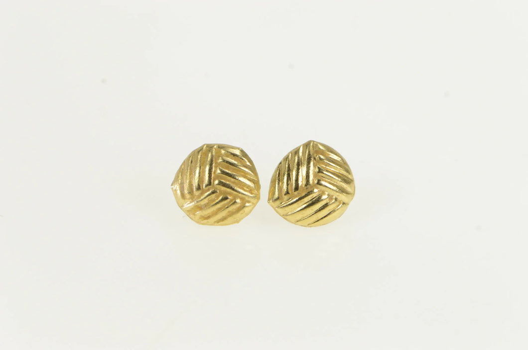 14K Volleyball Sport High Relief Simple Stud Earrings Yellow Gold