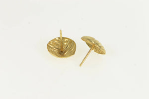 14K Volleyball Sport High Relief Simple Stud Earrings Yellow Gold