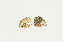 Load image into Gallery viewer, 14K Diamond Cut Leaf Nature Motif Stud Earrings Yellow Gold