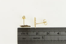 Load image into Gallery viewer, 14K Diamond Cut Leaf Nature Motif Stud Earrings Yellow Gold