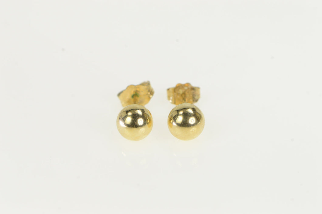14K 5.8mm Classic Round Ball Sphere Stud Earrings Yellow Gold