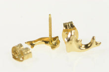 Load image into Gallery viewer, 14K Dolphin Ocean Animal Vintage Stud Earrings Yellow Gold