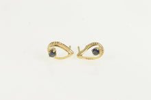 Load image into Gallery viewer, 14K Garnet Tear Drop Filigree Retro Stud Earrings Yellow Gold
