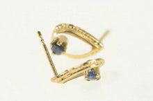 Load image into Gallery viewer, 14K Garnet Tear Drop Filigree Retro Stud Earrings Yellow Gold