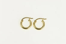 Load image into Gallery viewer, 14K 11.0mm Classic Simple Vintage Huggie Earrings Yellow Gold