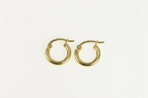 14K 11.0mm Classic Simple Vintage Huggie Earrings Yellow Gold
