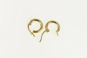 14K 11.0mm Classic Simple Vintage Huggie Earrings Yellow Gold