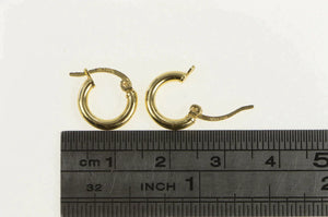 14K 11.0mm Classic Simple Vintage Huggie Earrings Yellow Gold