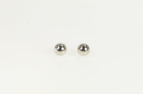 14K 5.8mm Classic Ball Sphere Round Stud Earrings White Gold