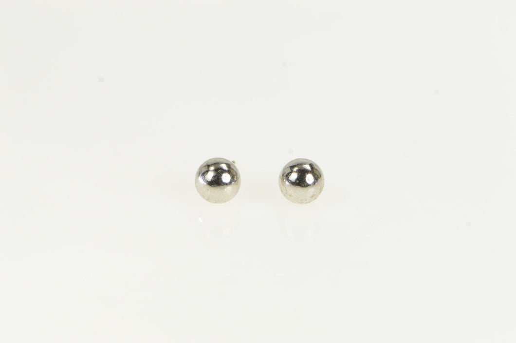 14K 5.8mm Classic Ball Sphere Round Stud Earrings White Gold