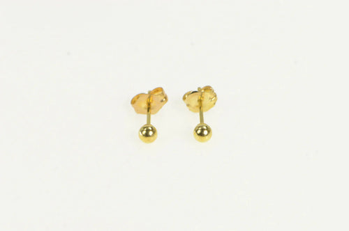 14K Classic Round Ball Sphere Simple Stud Earrings Yellow Gold