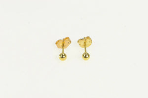 14K Classic Round Ball Sphere Simple Stud Earrings Yellow Gold
