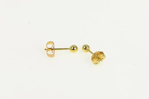 14K Classic Round Ball Sphere Simple Stud Earrings Yellow Gold