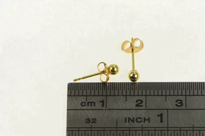 14K Classic Round Ball Sphere Simple Stud Earrings Yellow Gold