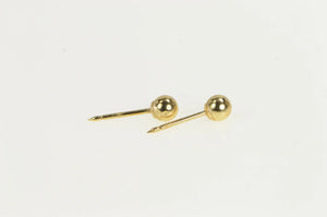 14K 3.9mm Ball Simple Round Sphere Stud Earrings Yellow Gold