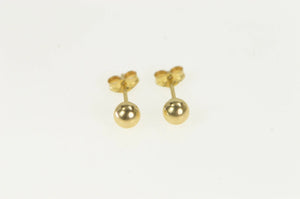14K 4.1mm Classic Round Ball Sphere Stud Earrings Yellow Gold