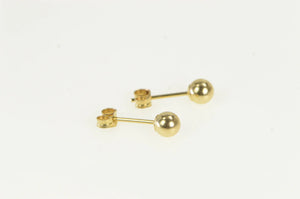 14K 4.1mm Classic Round Ball Sphere Stud Earrings Yellow Gold