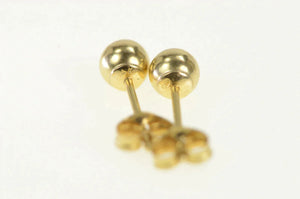 14K 4.1mm Classic Round Ball Sphere Stud Earrings Yellow Gold