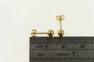 14K 4.1mm Classic Round Ball Sphere Stud Earrings Yellow Gold