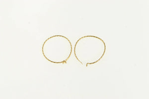 14K Twist Design Simple Retro Wire Hoop Earrings Yellow Gold