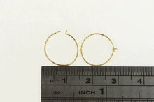 Load image into Gallery viewer, 14K Twist Design Simple Retro Wire Hoop Earrings Yellow Gold