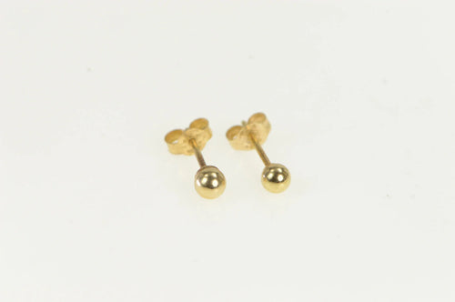 14K 3.0mm Ball Classic Round Simple Stud Earrings Yellow Gold