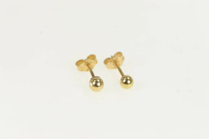 14K 3.0mm Ball Classic Round Simple Stud Earrings Yellow Gold
