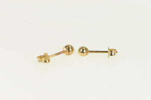 14K 3.0mm Ball Classic Round Simple Stud Earrings Yellow Gold