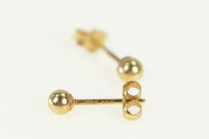 14K 3.0mm Ball Classic Round Simple Stud Earrings Yellow Gold