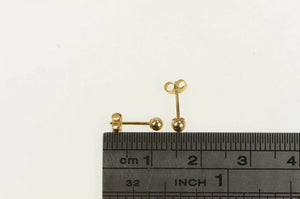 14K 3.0mm Ball Classic Round Simple Stud Earrings Yellow Gold