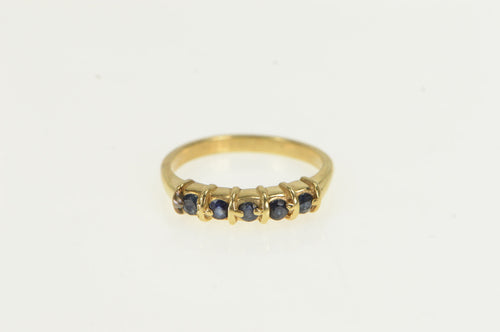 14K Natural Sapphire Classic Wedding Band Ring Yellow Gold