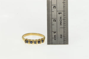 14K Natural Sapphire Classic Wedding Band Ring Yellow Gold